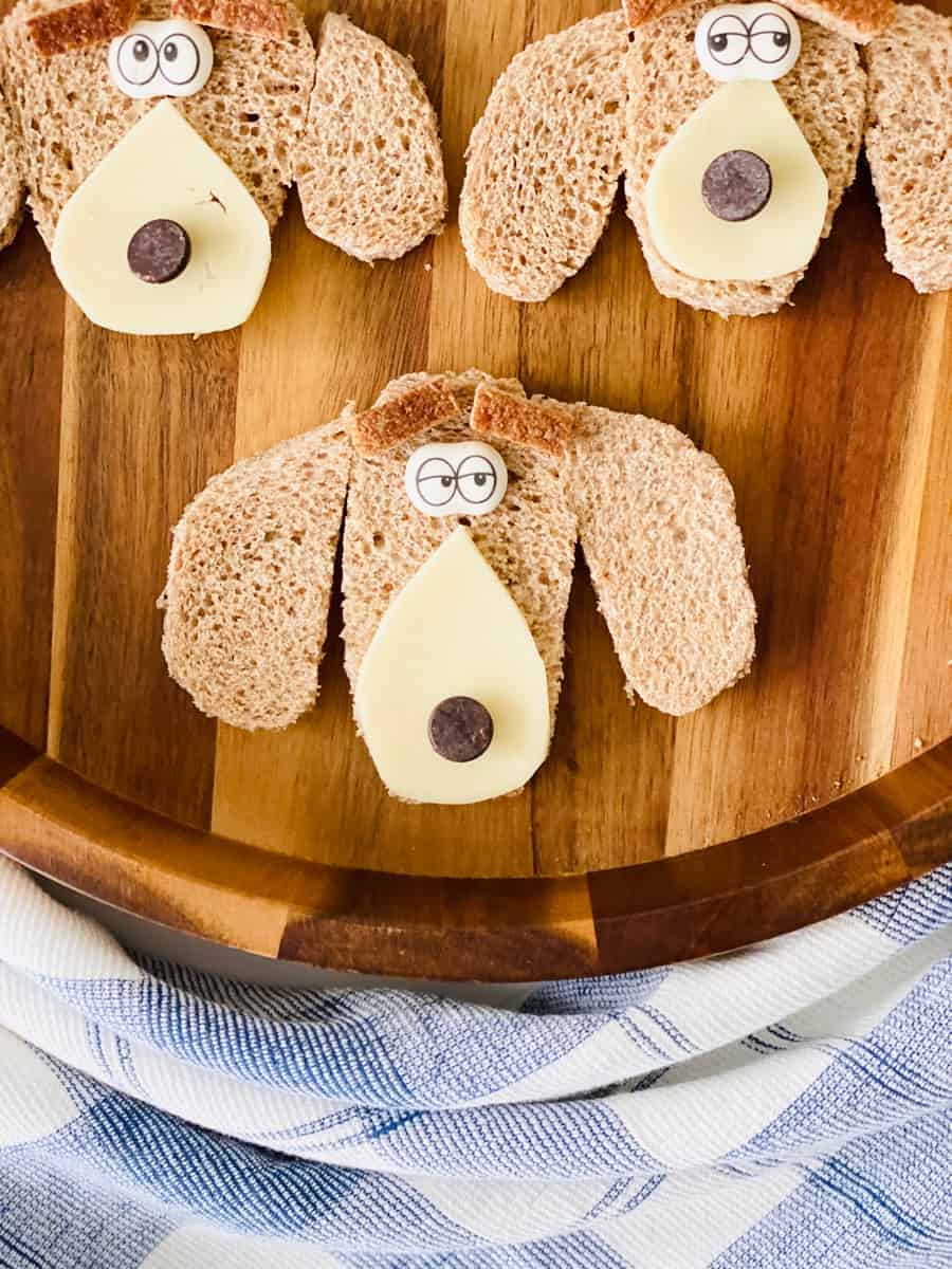 Puppy dog food art inspired by Food Faces kids board book