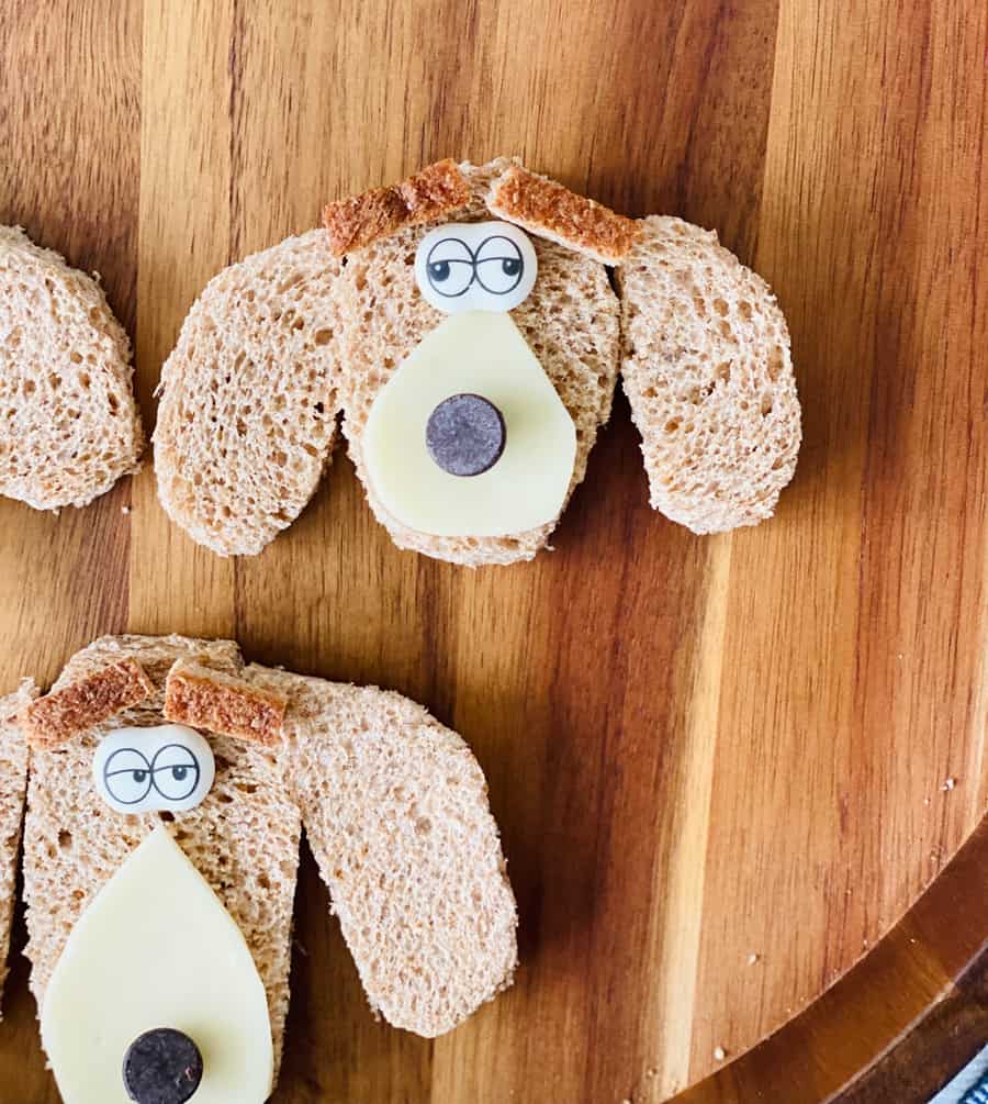 Puppy dog food art inspired by Food Faces kids board book