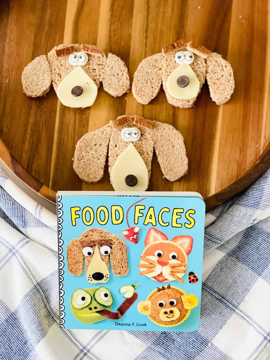 Puppy dog food art inspired by Food Faces kids board book