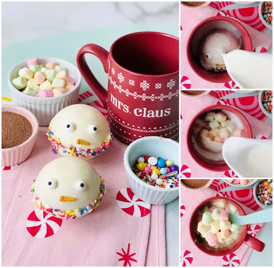 snowman hot chocolate christmas bombs