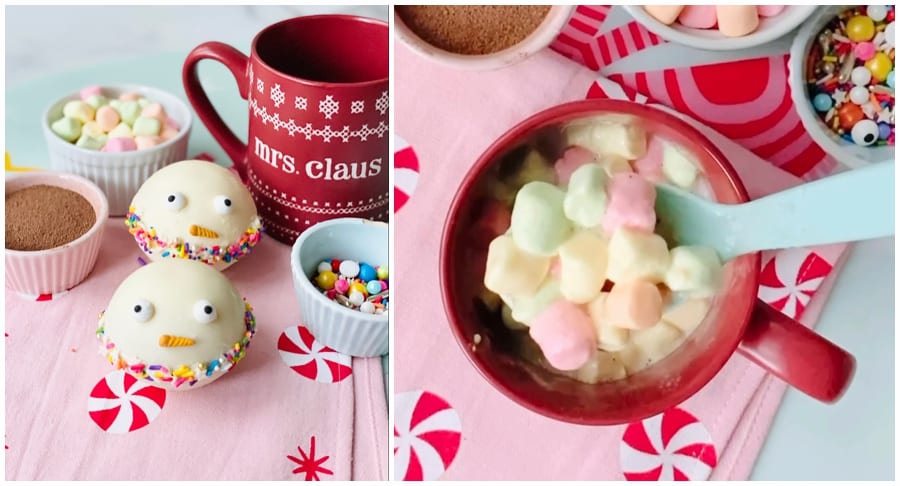 snowman hot chocolate bombs