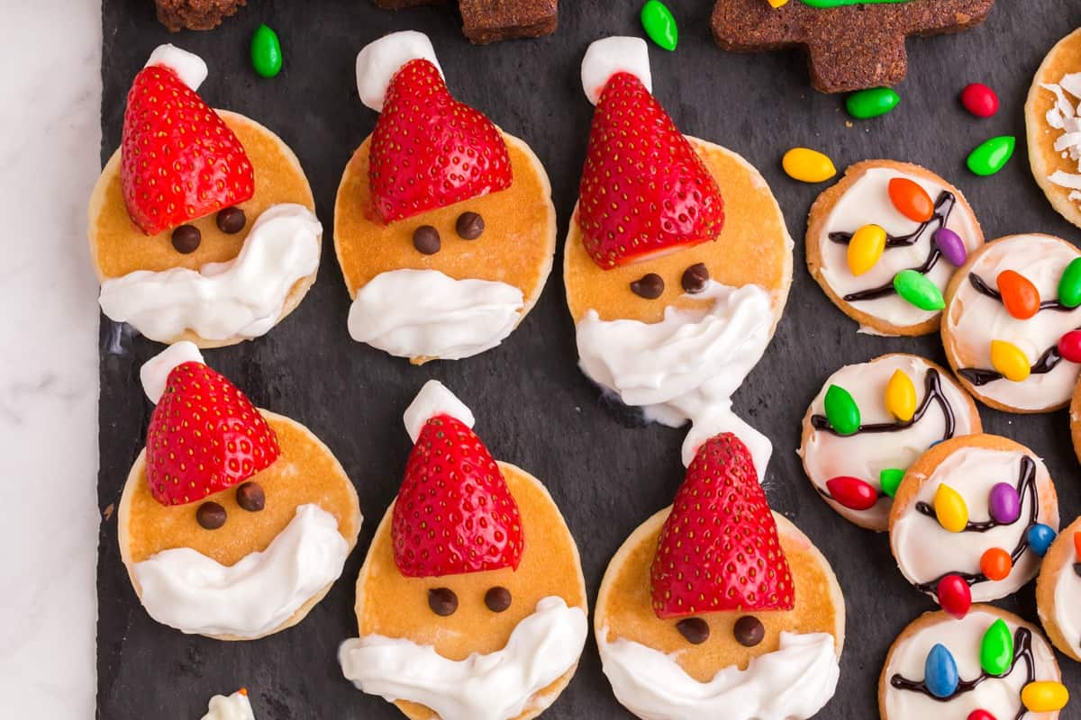 mini santa pancakes