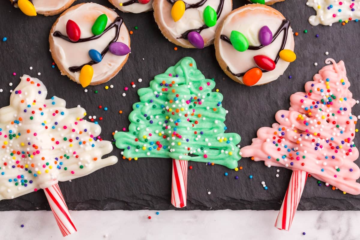 melted chocolate christmas trees