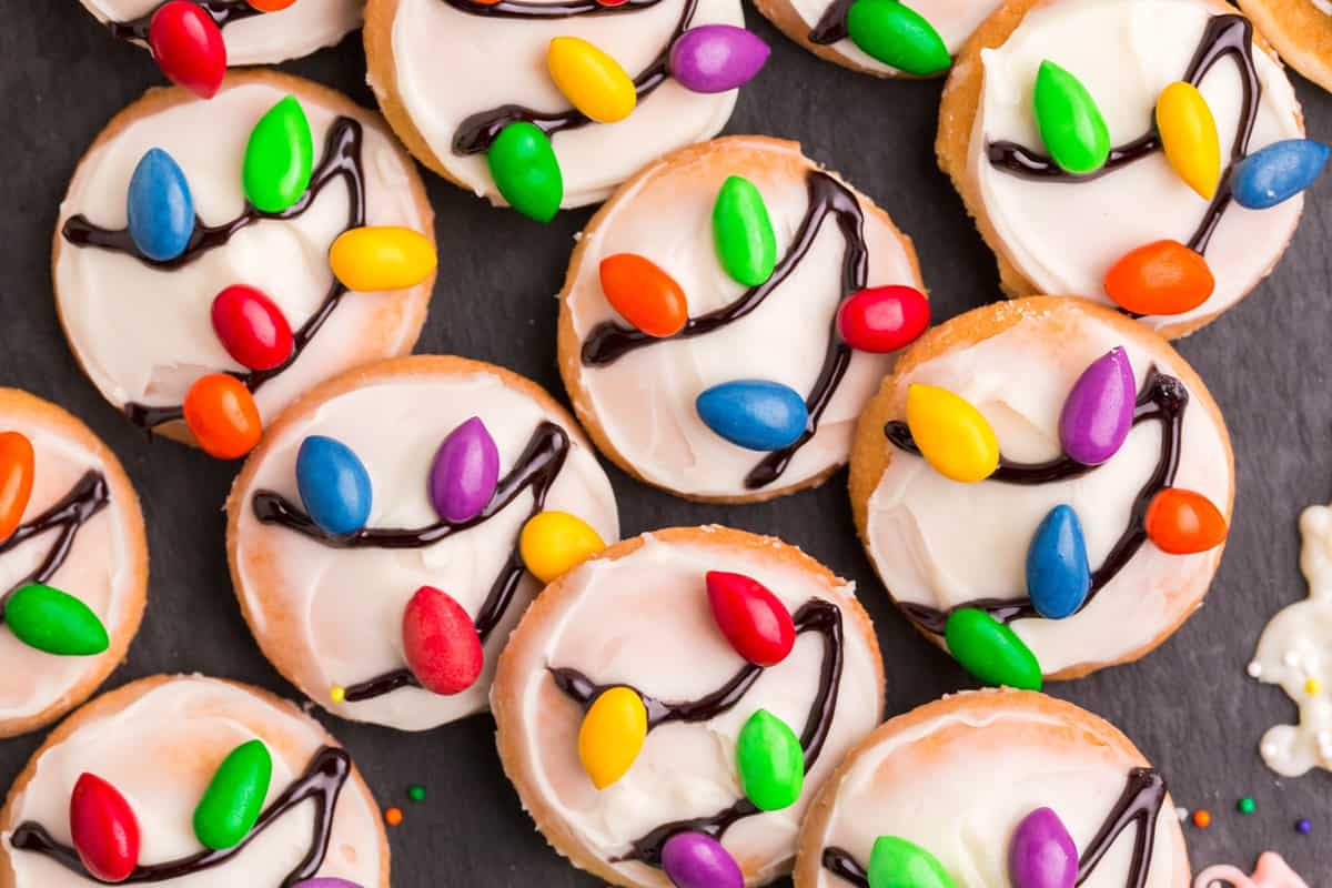 Christmas tree light cookies