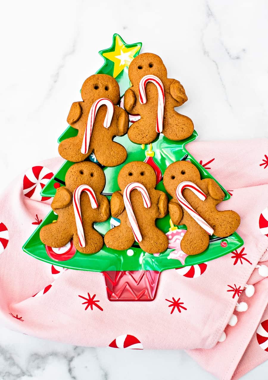 Gingerbread Holding Candy Canes Cookies