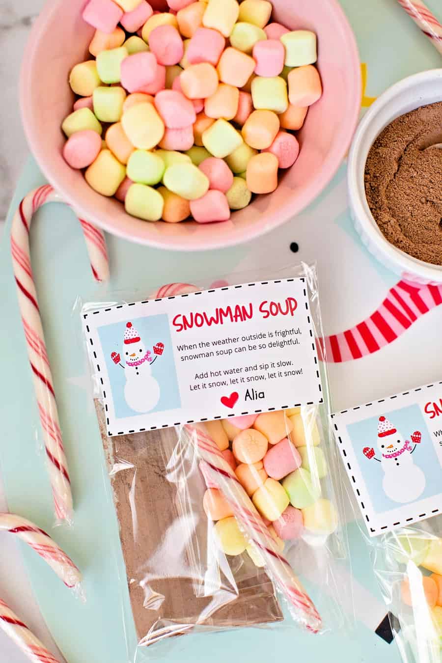 Snowman Soup Christmas Favors