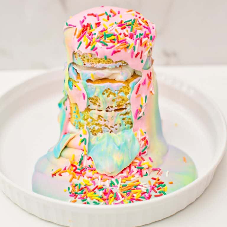 Easy Tsunami Cake Recipe - Rainbow Pull Me Up Cake.