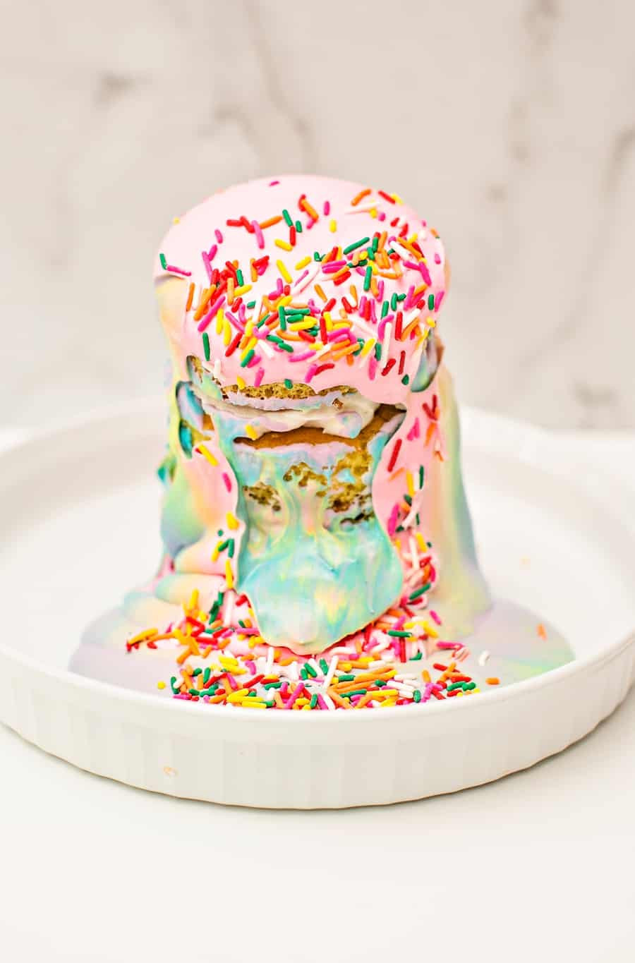 Easy Tsunami Cake Recipe - Rainbow Pull Me Up Cake.