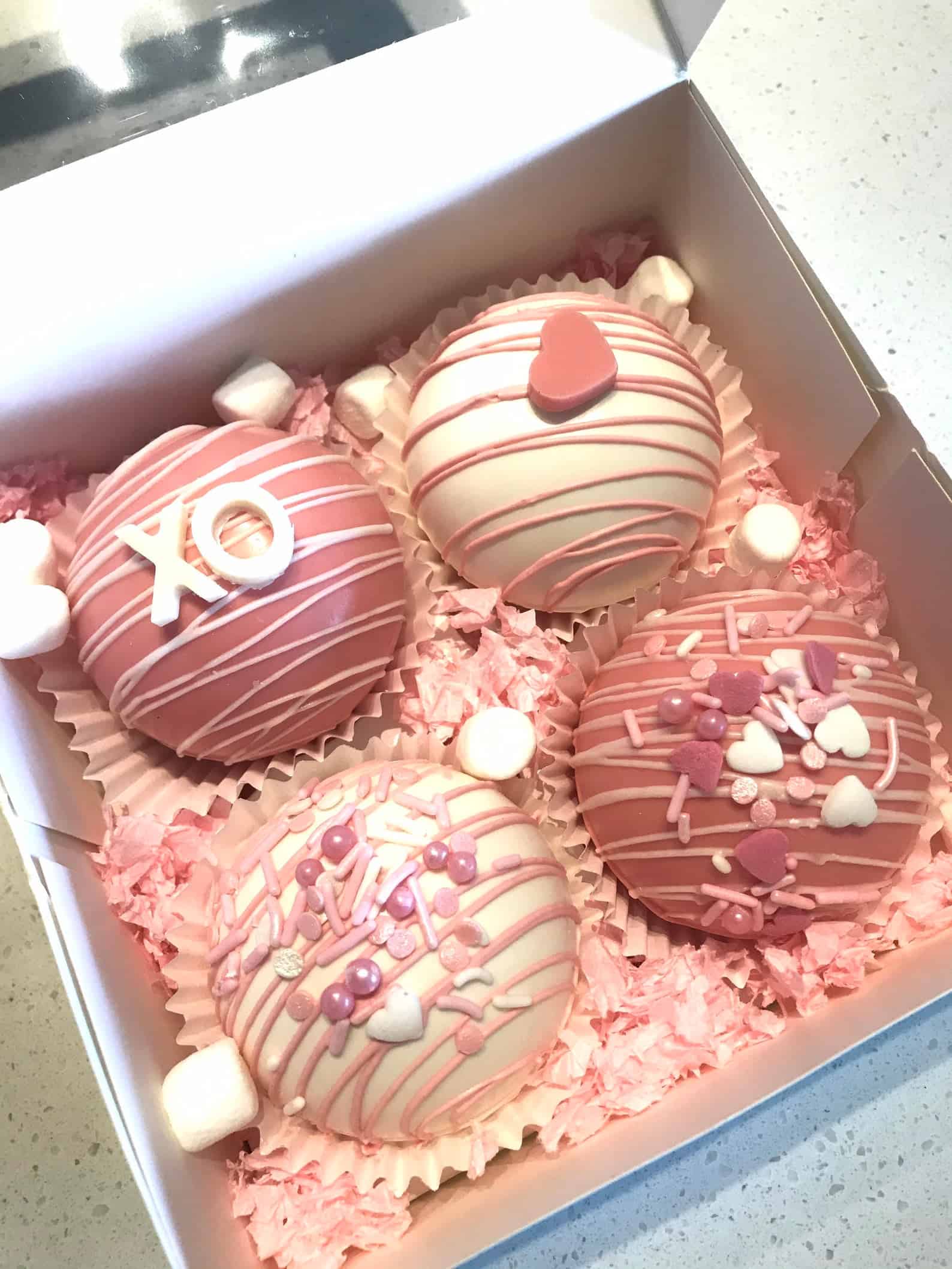 Pink Valentine Hot Cocoa Bombs