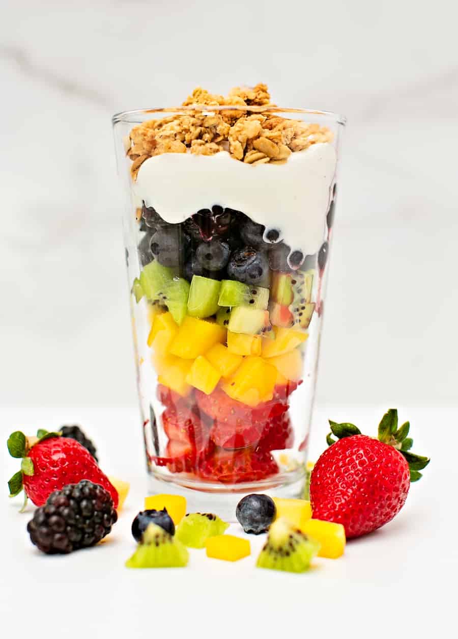 Rainbow Fruit Yogurt Parfait Healthy Snack for Kids
