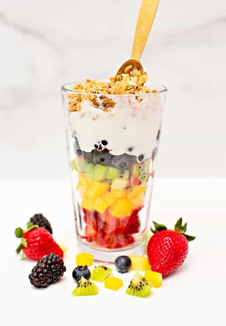 Rainbow Fruit Yogurt Parfait - Healthy Fruit Snack for Kids