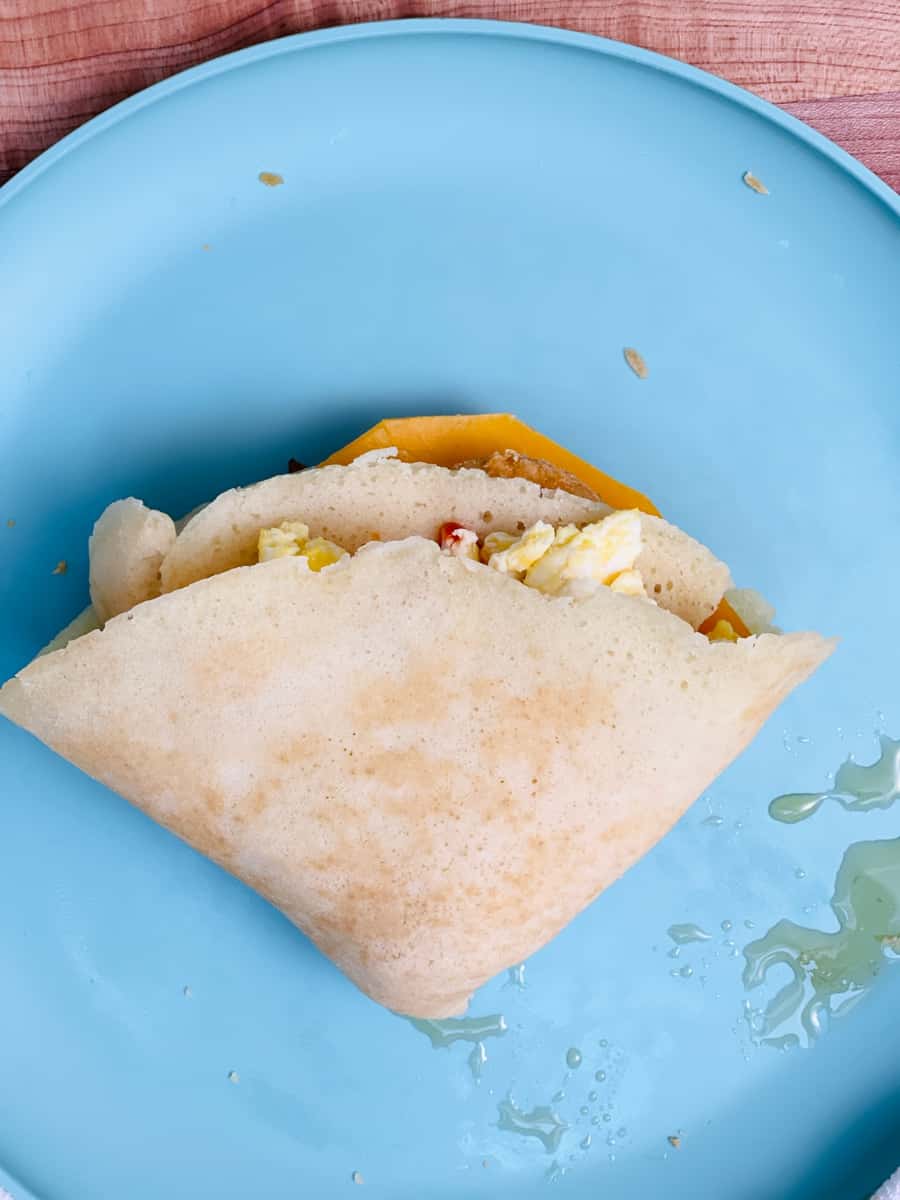 TikTok tortilla wrap Hack made with pancakes