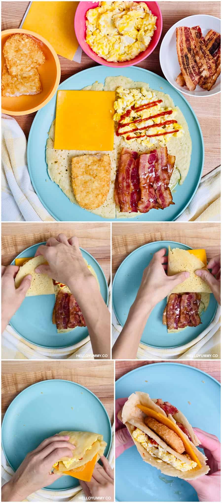TikTok Breakfast Wrap Hack made with pancakes
