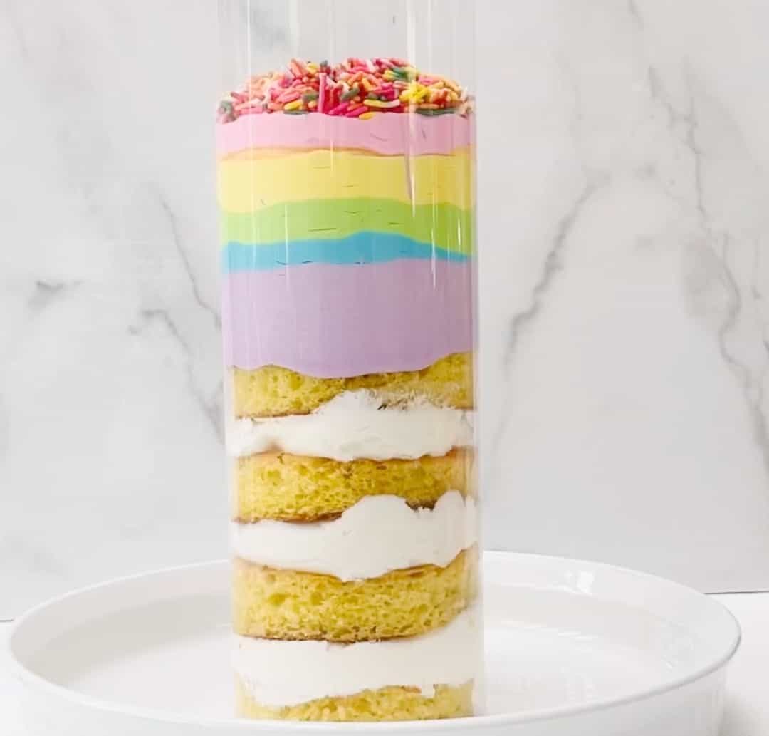 Easy Tsunami Cake Recipe - Rainbow Pull Me Up Cake.