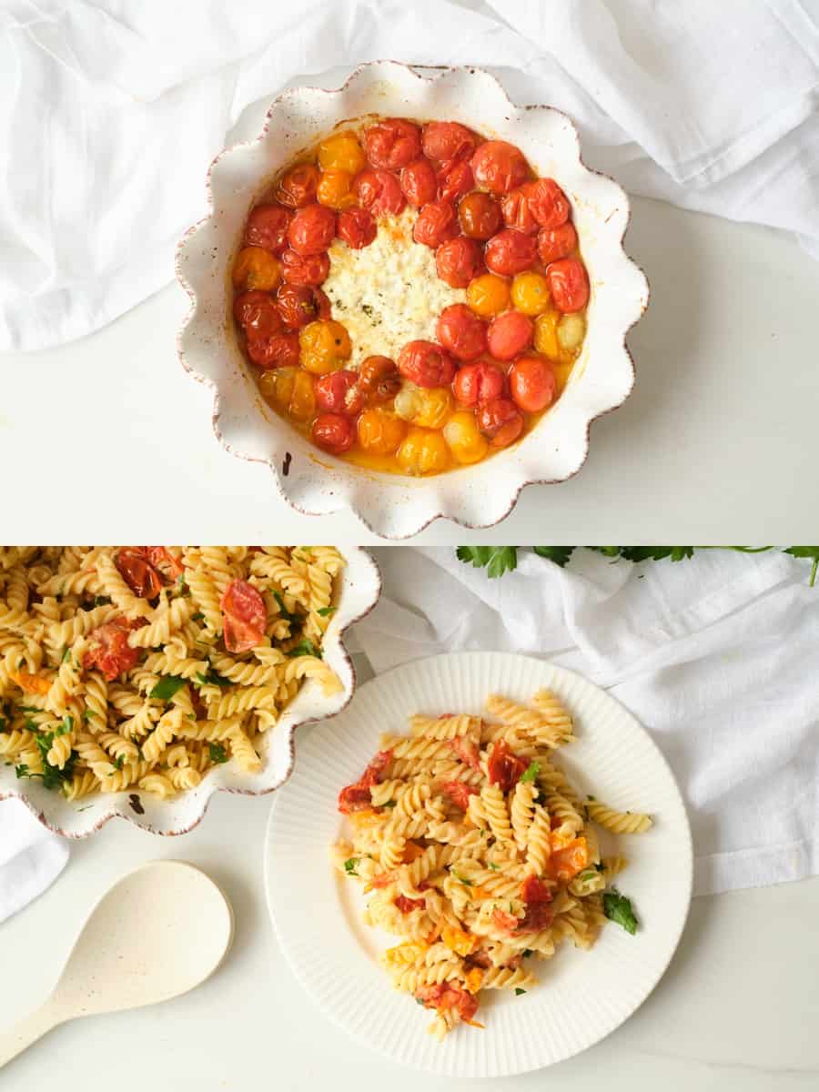 TikTok Inspired Herb and Goat Cheese Tomato Pasta