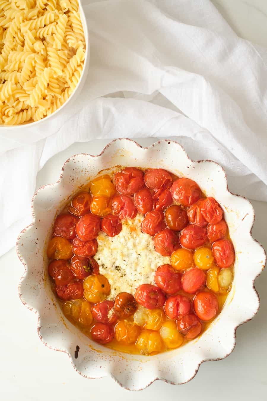 TikTok Inspired Herb and Goat Cheese Tomato Pasta