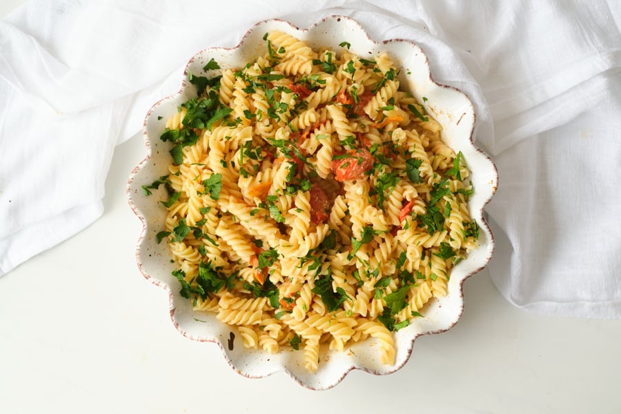 Herb and Goat Cheese Tomato Pasta