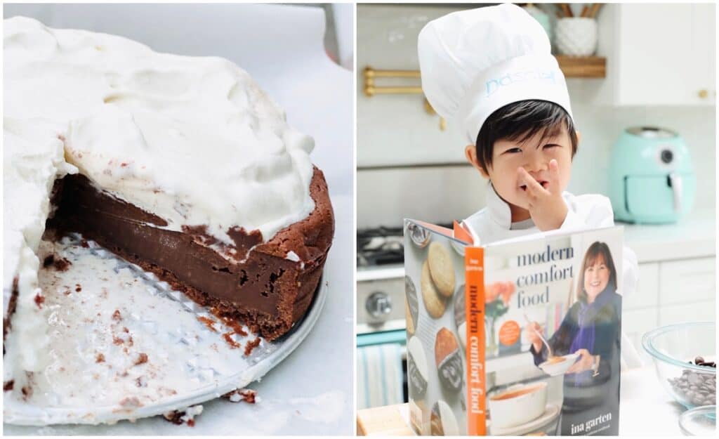 My 3 Year Old Baked Ina Garten's Bittersweet Chocolate Cake.