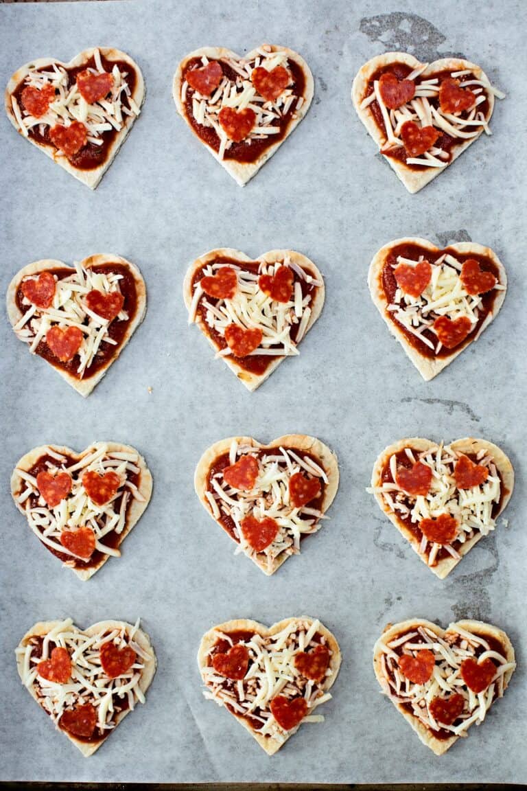 Heart Shaped Pizza - Cute Valentine lunch idea for kids.