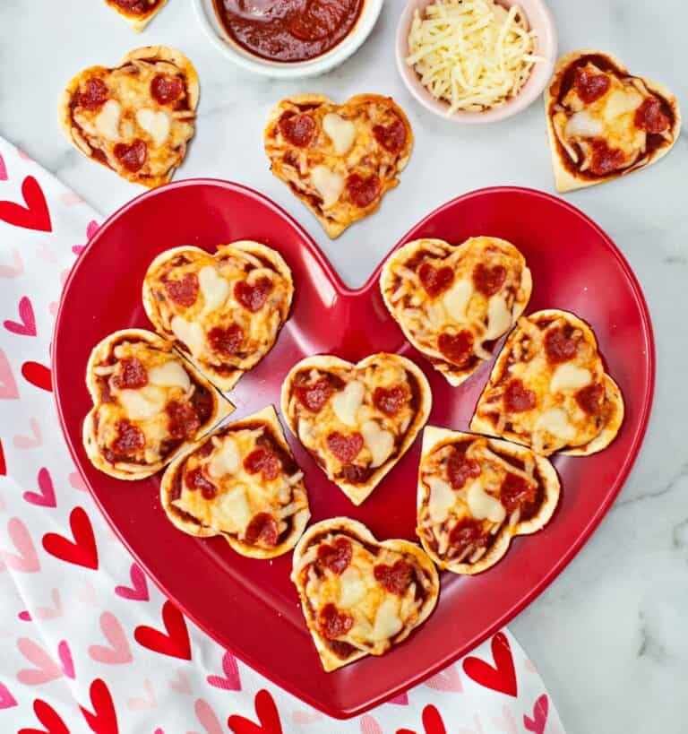 Heart Shaped Pizza Cute Valentine lunch idea for kids.