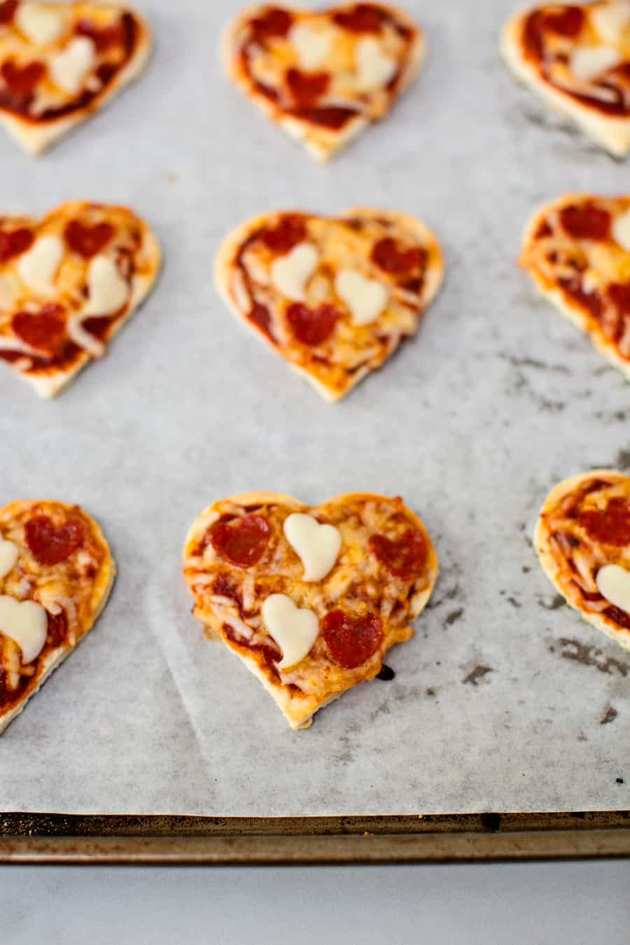 Mini Heart Shaped Chicken Pizzas