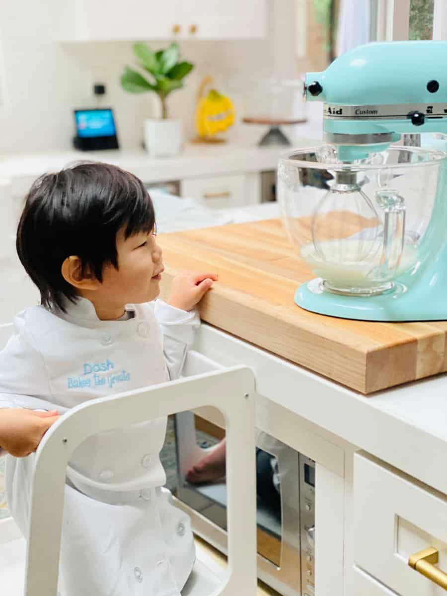 kids baking chocolate cake 