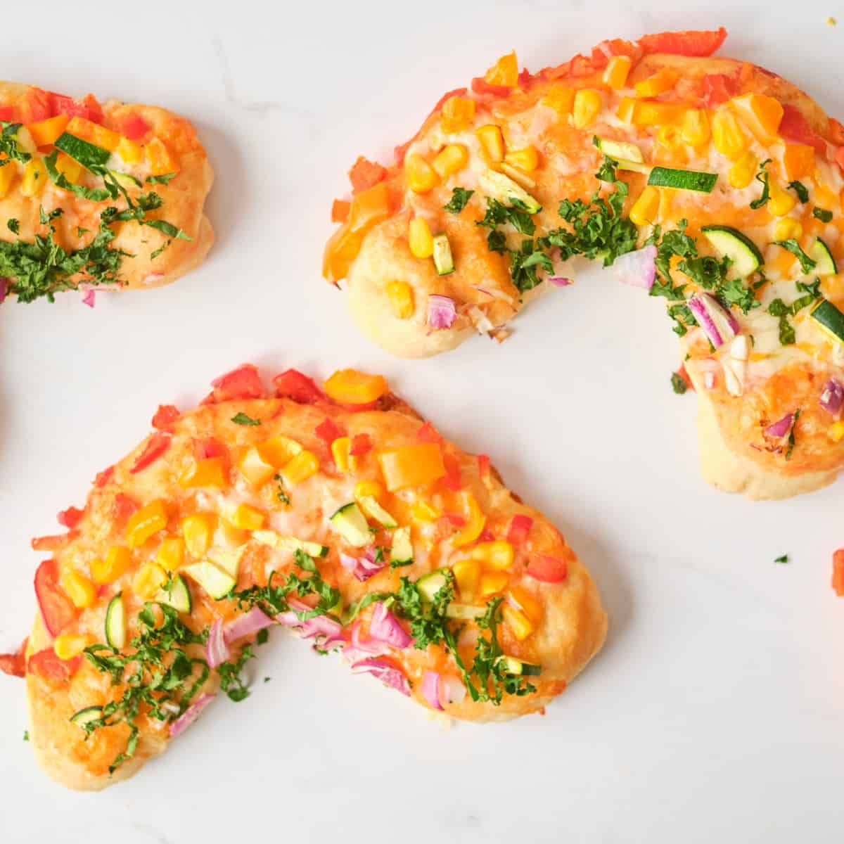 Mini Rainbow Pizzas - Cute Rainbow or St Patrick's Day Food