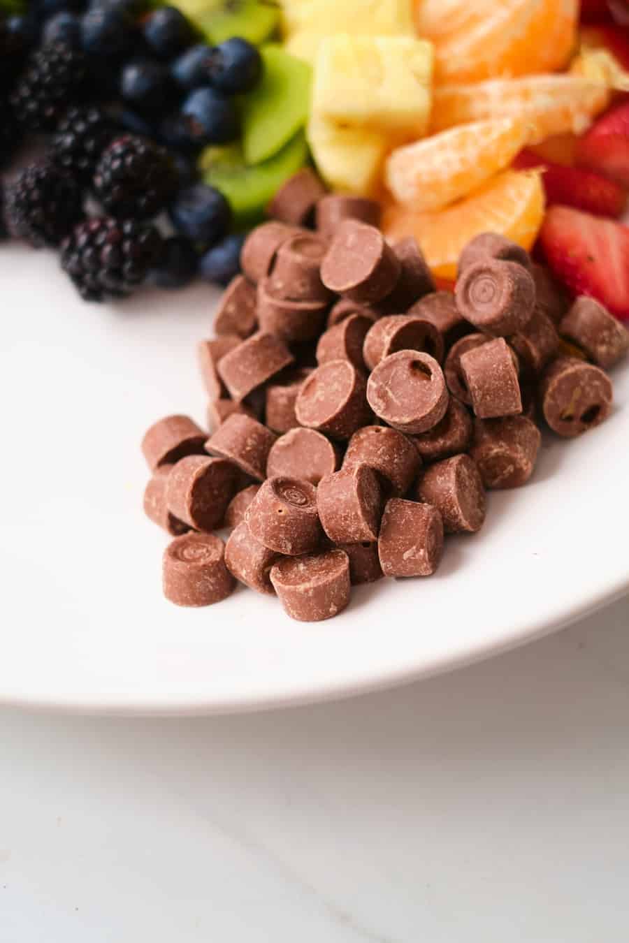 chocolate rolos for rainbow fruit