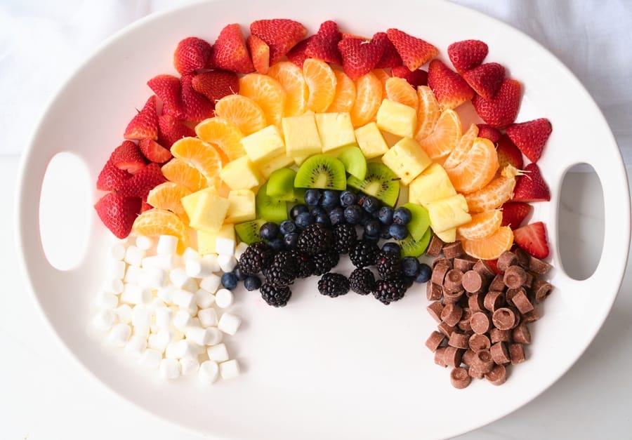 Rainbow Fruit Pot of Gold. Cute St. Patrick's Day Treat for Kids