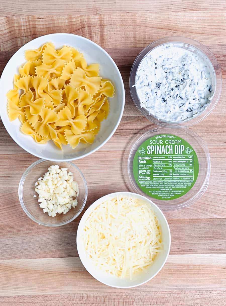 Spinach Baked Pasta Ingredients