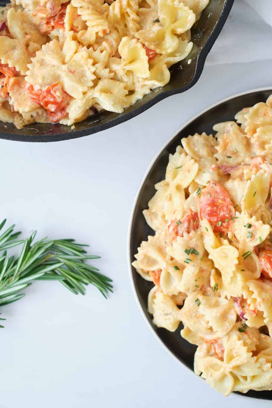 pasta with boursin cheese and tomatoes