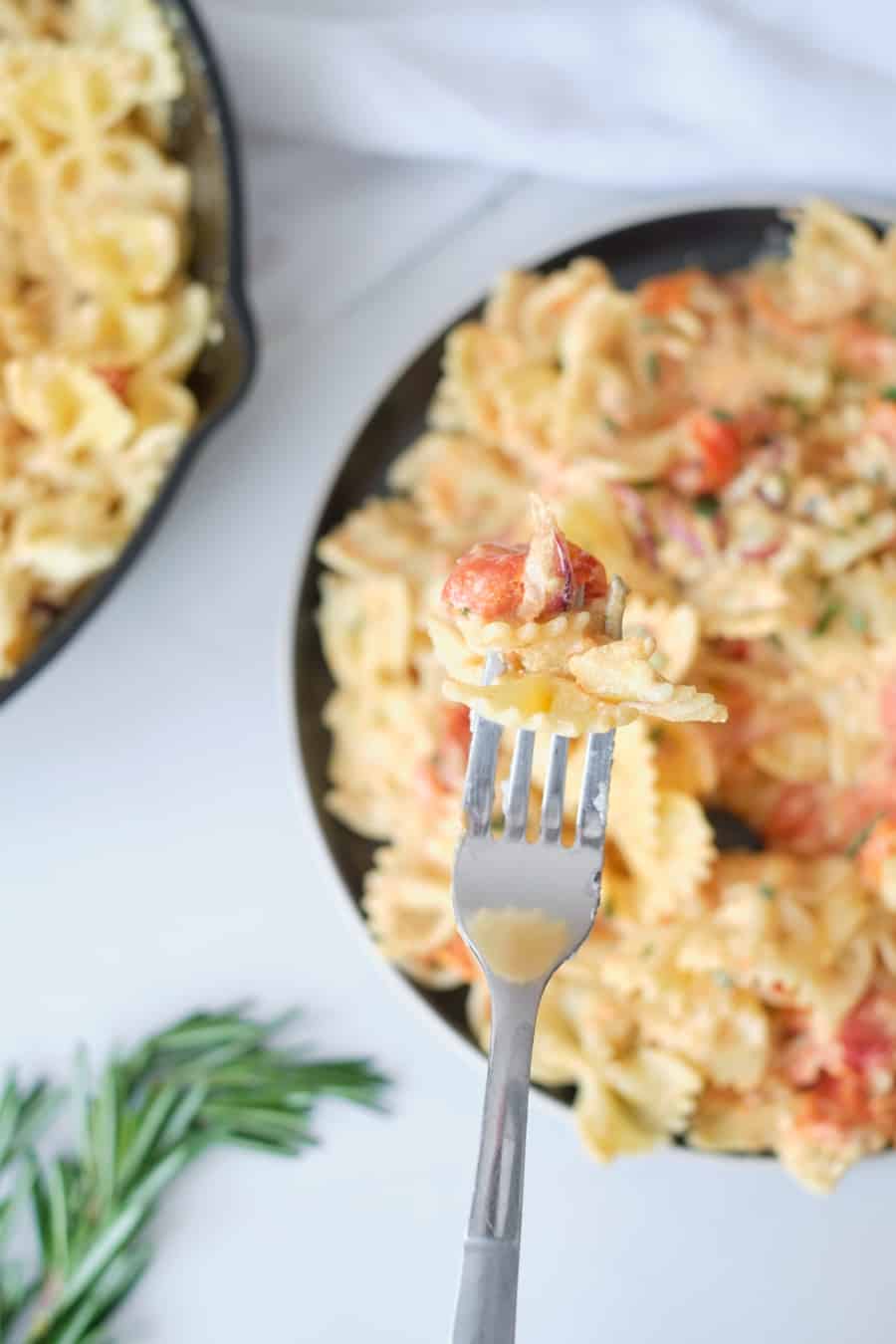 pasta with boursin cheese and tomatoes
