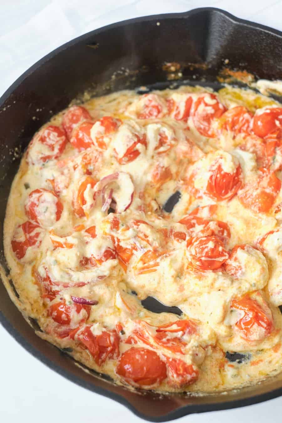 pasta with boursin cheese and tomatoes