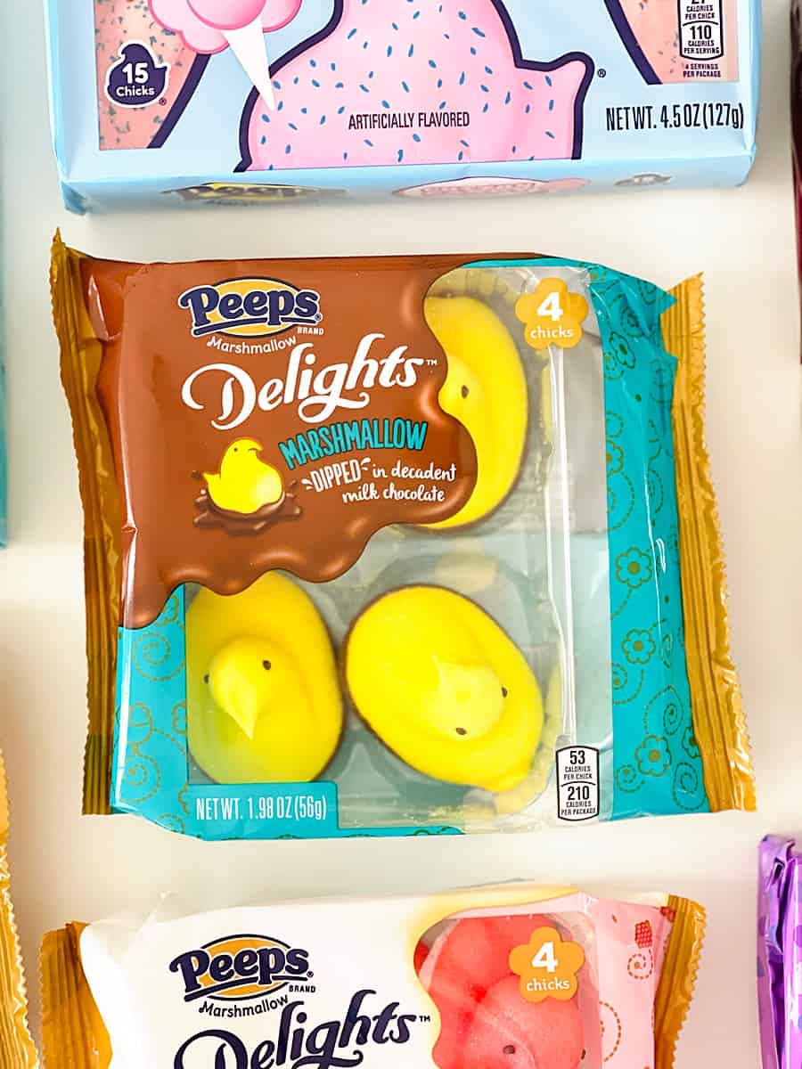 Marshmallow dipped in decadent milk chocolate Peeps 