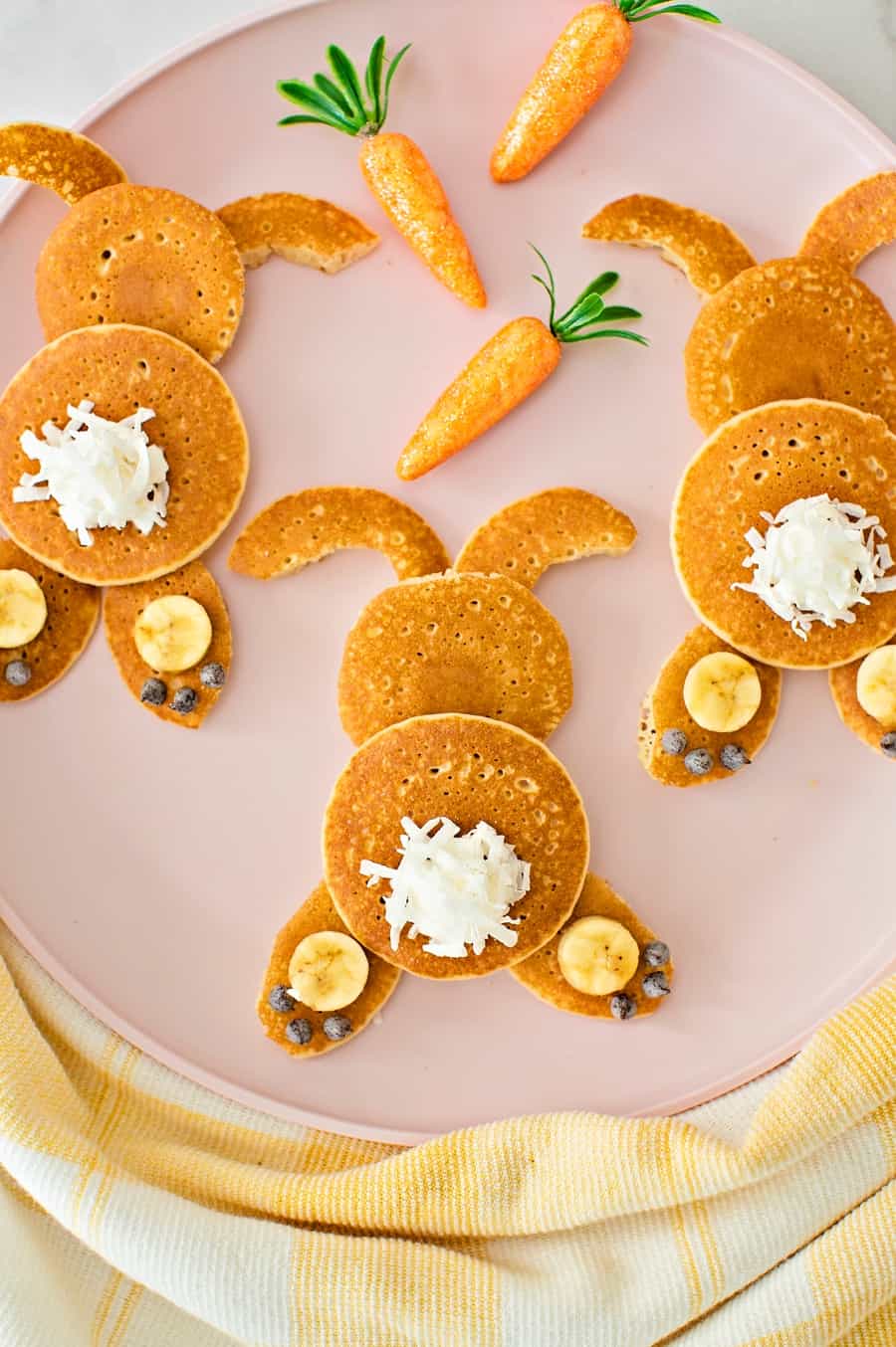 Mini Bunny Pancakes. Cute Easter Breakfast recipe for kids.