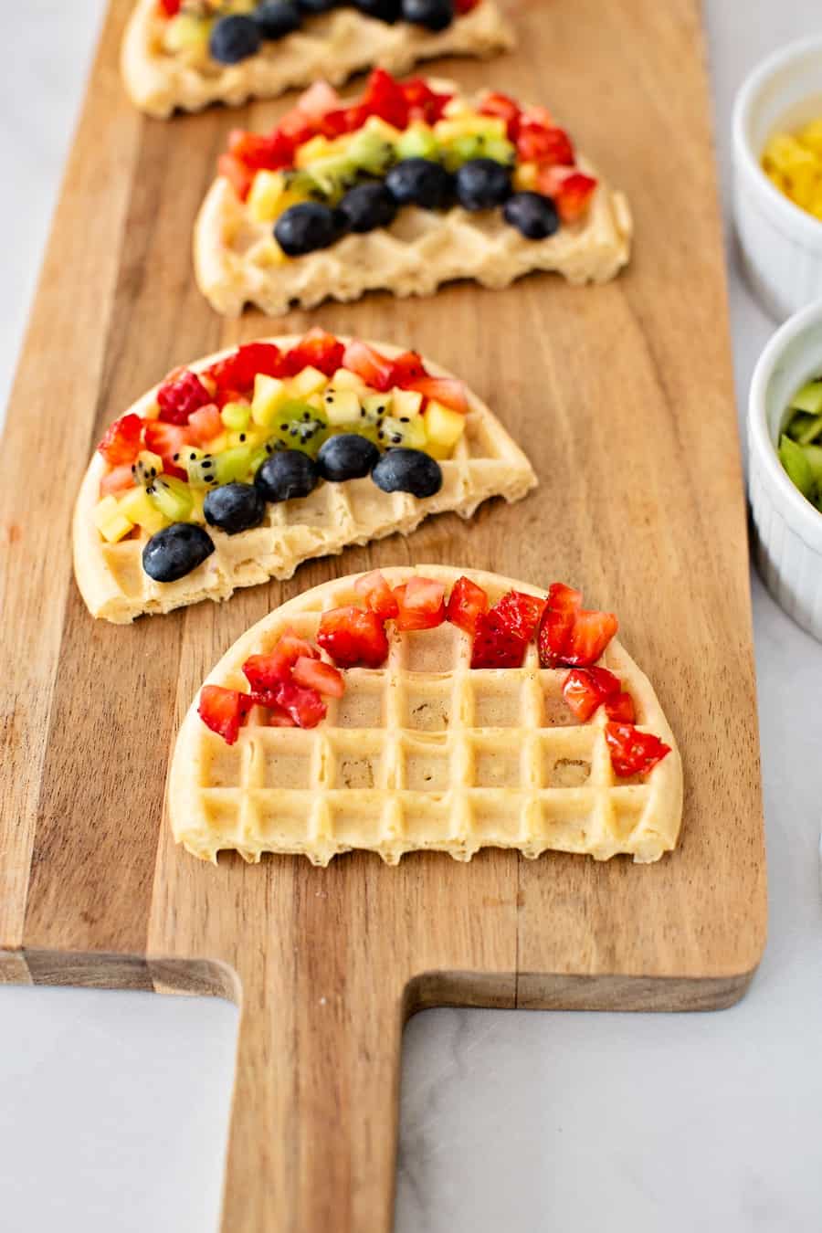 rainbow fruit waffles