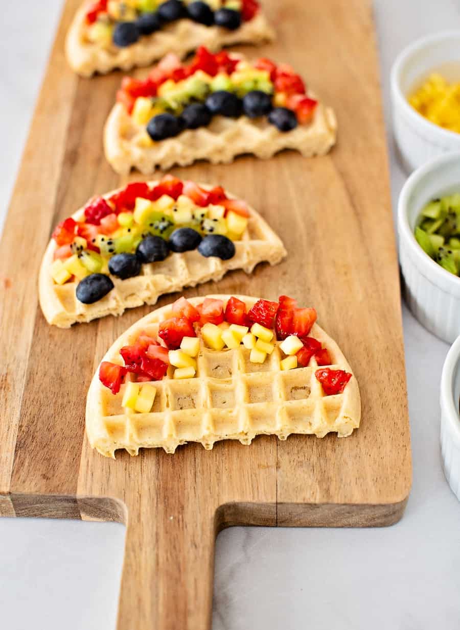 rainbow fruit waffles