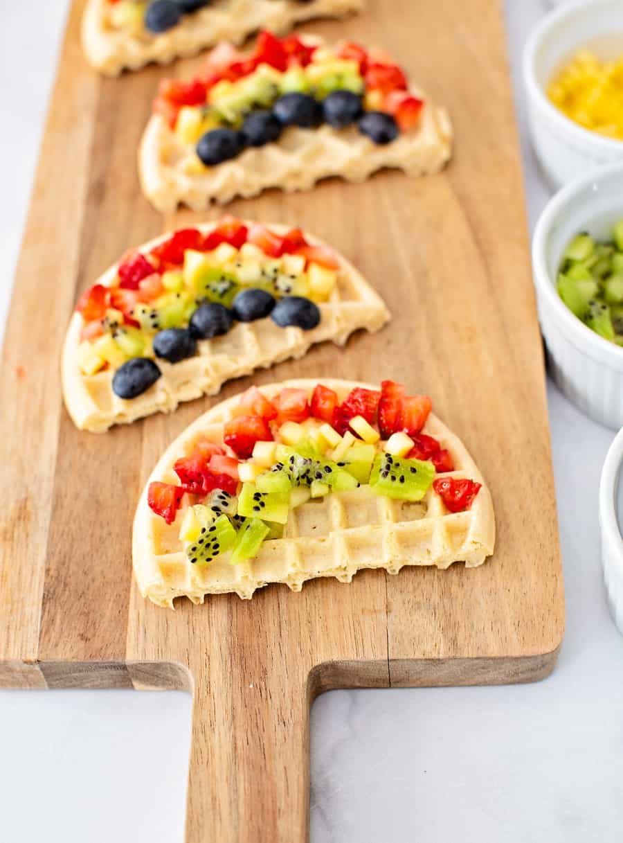 rainbow fruit waffles