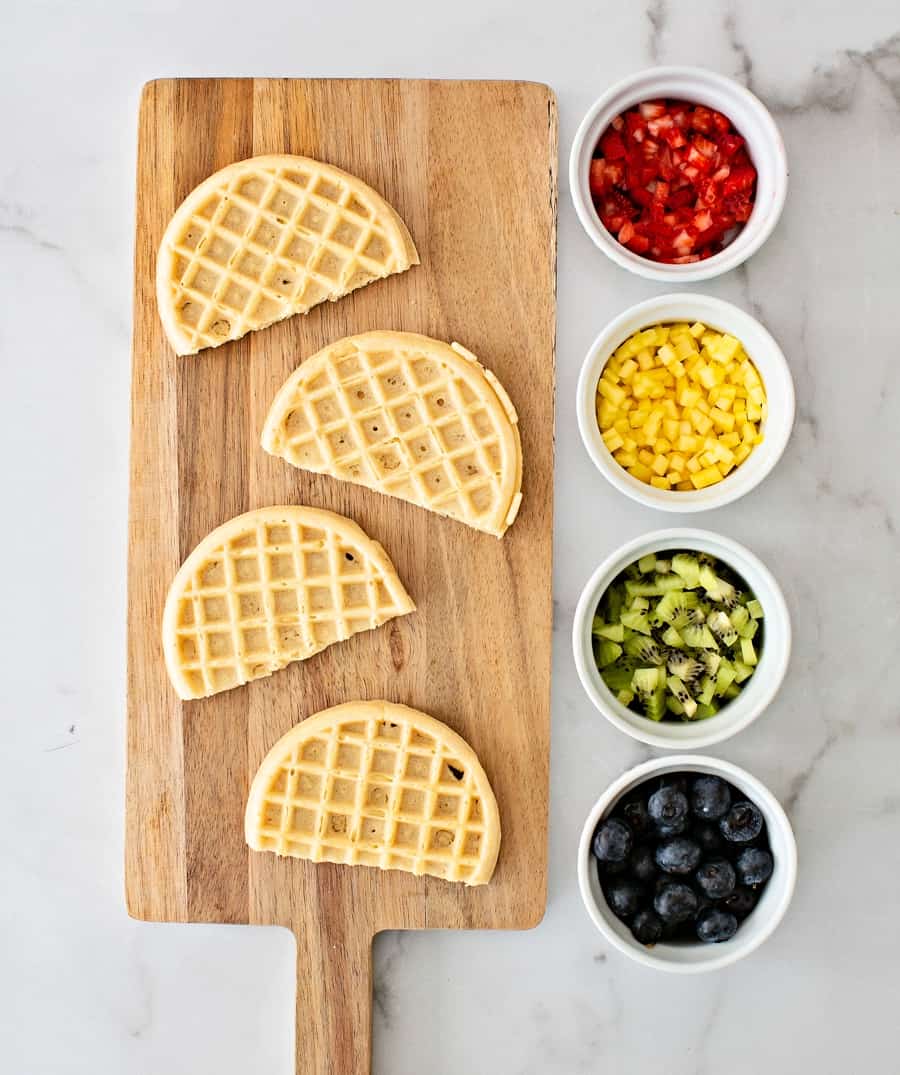 rainbow fruit waffles