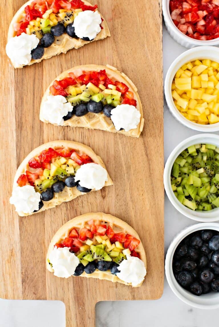 Rainbow Fruit Waffles