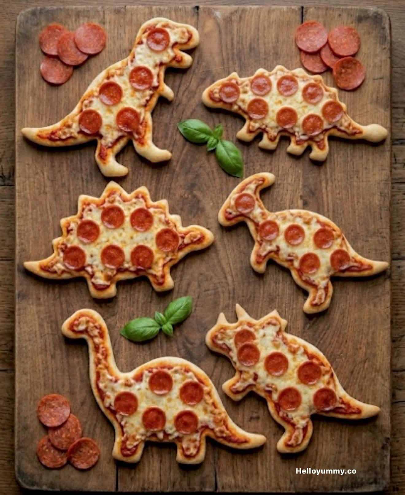 mini dino pizzas