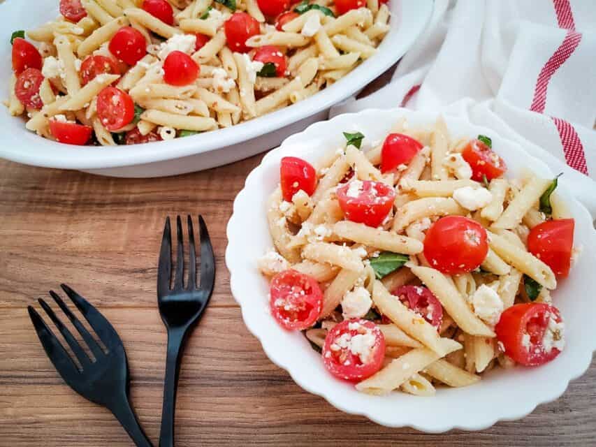 The Easiest Tomato Feta Pasta Salad Recipe