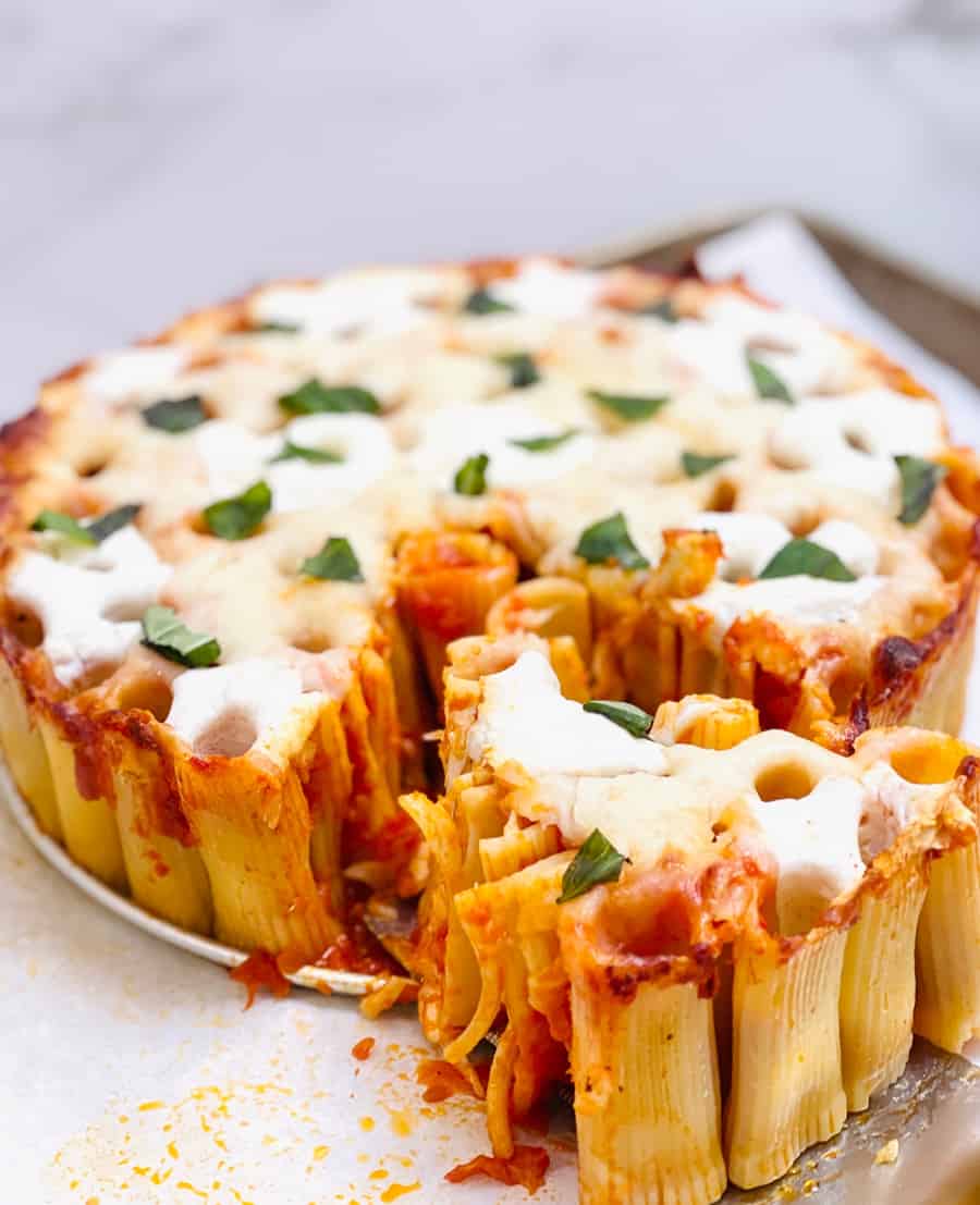 Honeycomb Pasta Cake Recipe AKA Rigatoni Pie