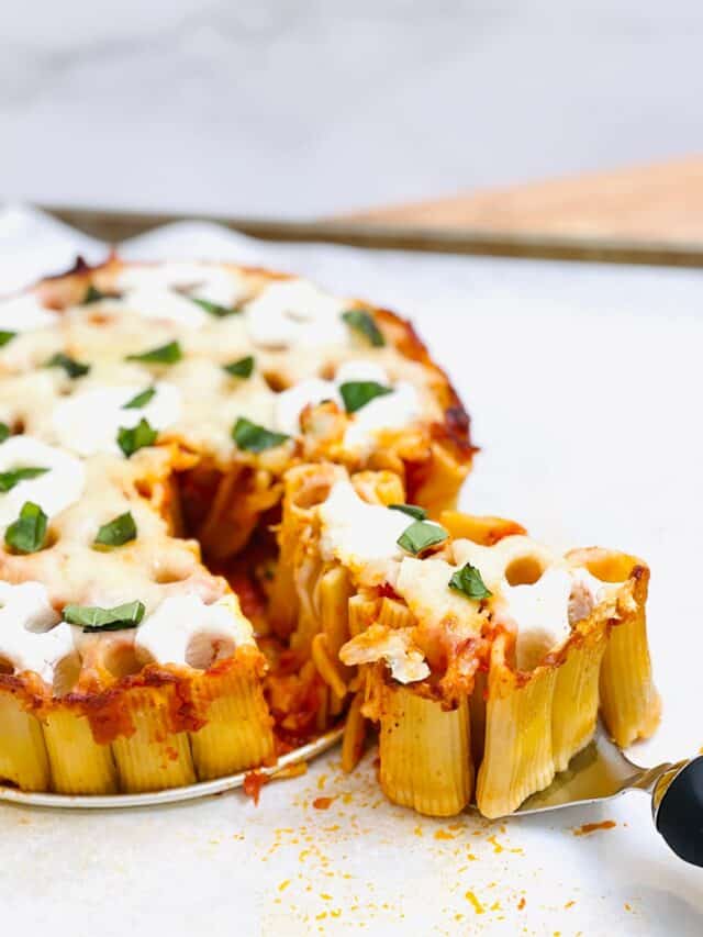 Honeycomb Pasta Cake Recipe AKA Rigatoni Pie