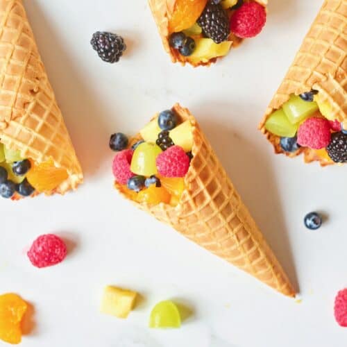 Rainbow Fruit Cones - Healthy Summer Snack for Kids