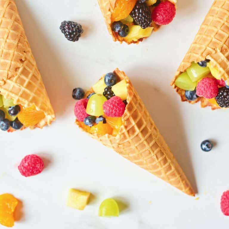 Rainbow Fruit Cones - Summer Snack for Kids