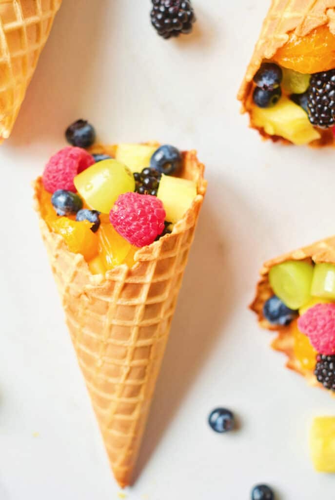 Rainbow Fruit Cones - Healthy Summer Snack for Kids