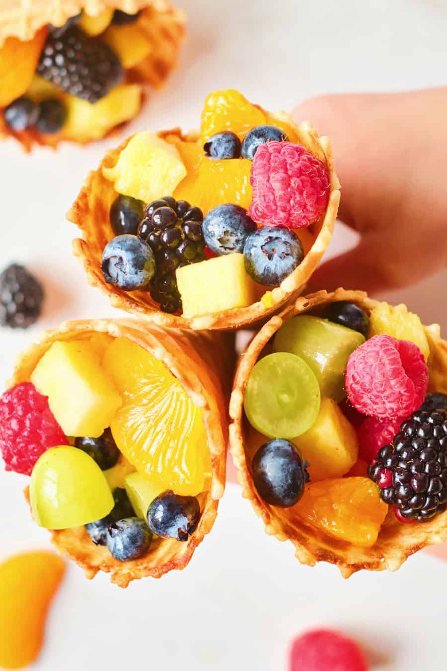 rainbow fruit ice cream cones