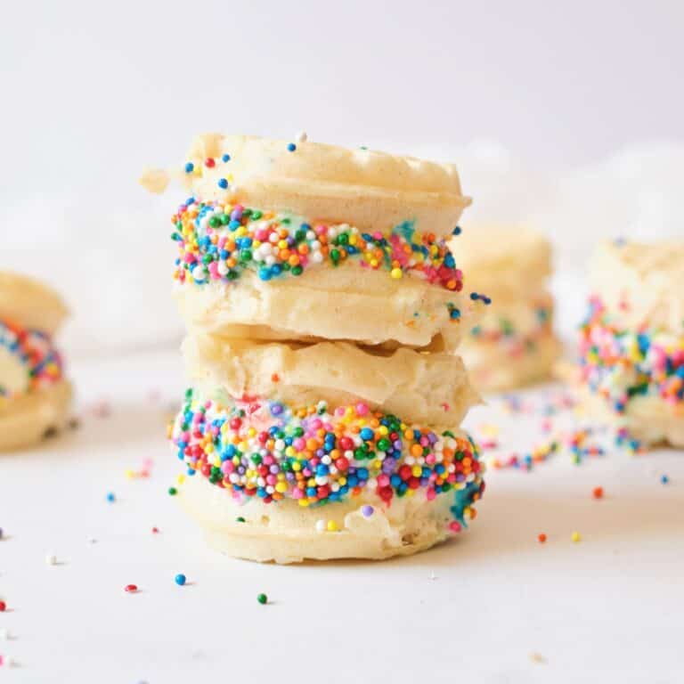 Mini Waffle Ice Cream Sandwiches - Easy Frozen Summer Treat for Kids
