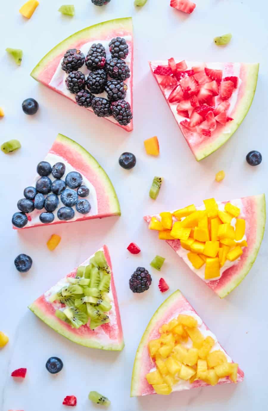 Rainbow Fruit Watermelon Pizza